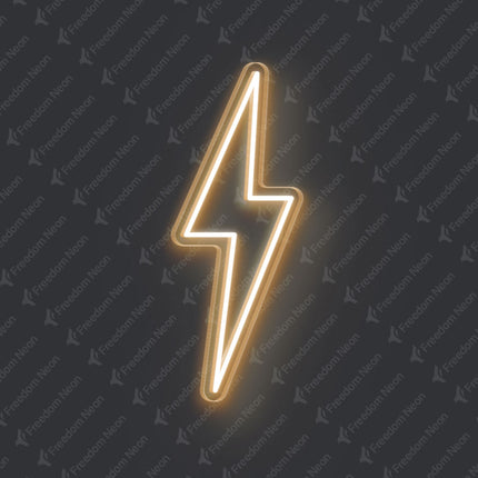 Warm White Lightning Flash Neon Sign