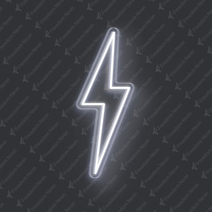 White Lightning Flash Neon Sign