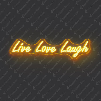 Golden Yellow Live Love Laugh Neon Sign