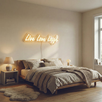 Warm White Live Love Laugh Neon Sign