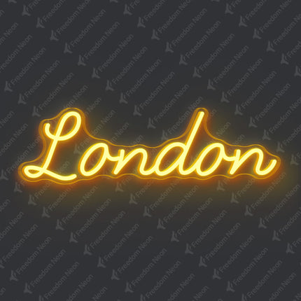 Golden Yellow London Neon Sign