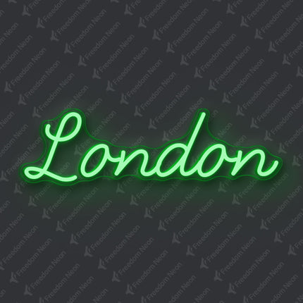 Green London Neon Sign