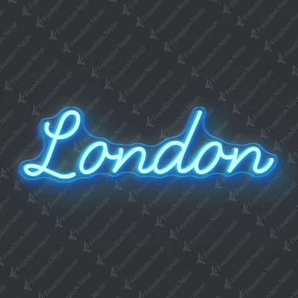 Ice Blue London Neon Sign
