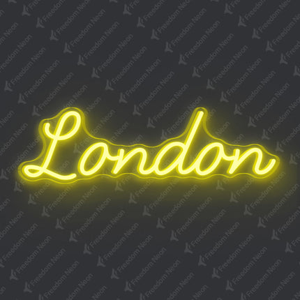 Lemon Yellow London Neon Sign