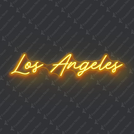 Golden Yellow Los Angeles Neon Sign