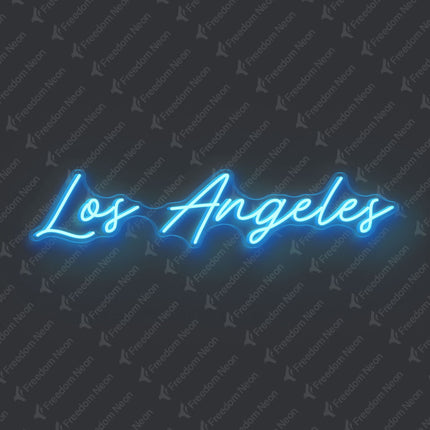 Ice Blue Los Angeles Neon Sign