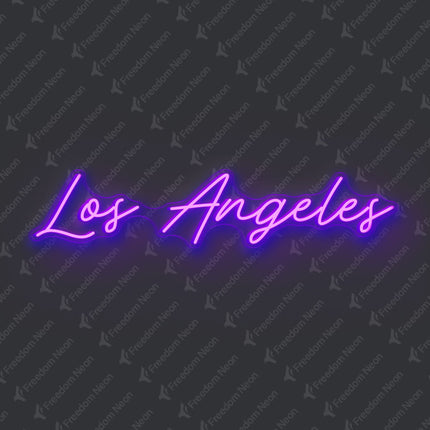 Purple Los Angeles Neon Sign