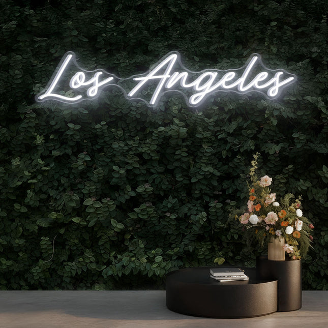 White Los Angeles Neon Sign