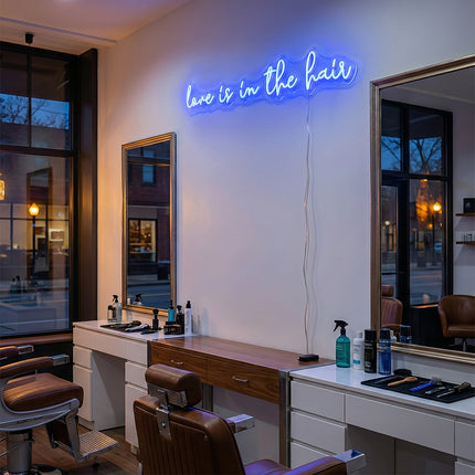 Blue Love Is in the Hair Neon Sign 2.0
