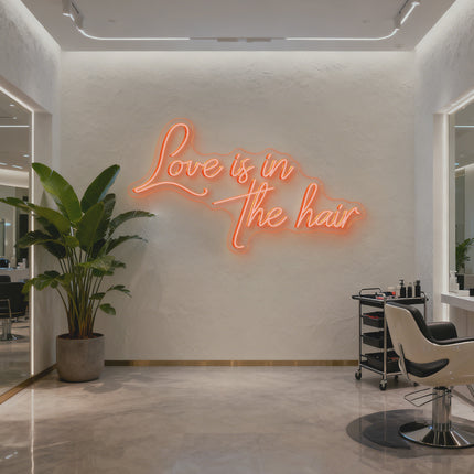 Golden Yellow Love Is In The Hair Neon Sign