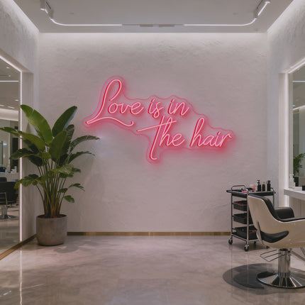Light Pink Love Is In The Hair Neon Sign