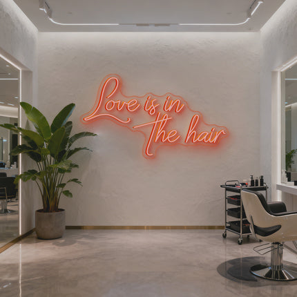 Orange Love Is In The Hair Neon Sign