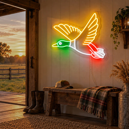 Golden Yellow Mallard Neon Sign