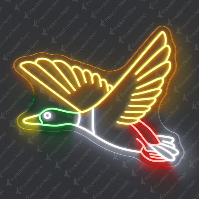 Golden Yellow Mallard Neon Sign