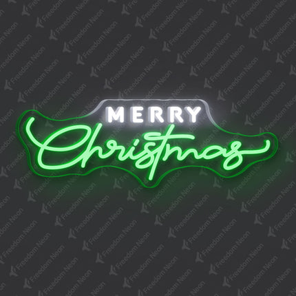 Green Merry Christmas Neon Sign