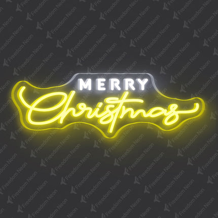 Lemon Yellow Merry Christmas Neon Sign