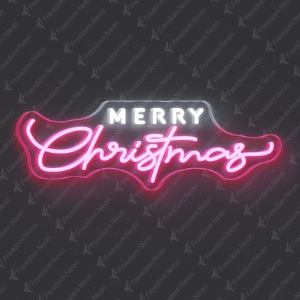 Light Pink Merry Christmas Neon Sign