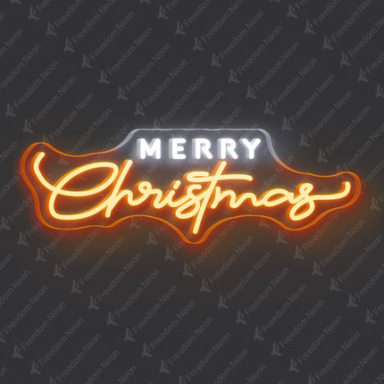 Orange Merry Christmas Neon Sign