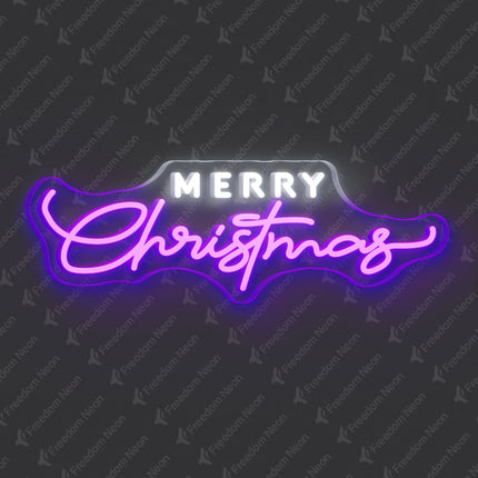 Purple Merry Christmas Neon Sign