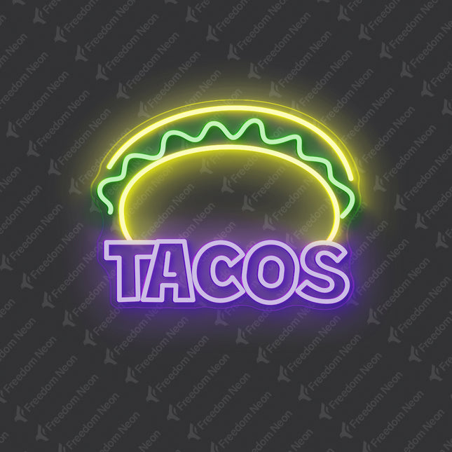 Purple Mexican Tacos Neon Light