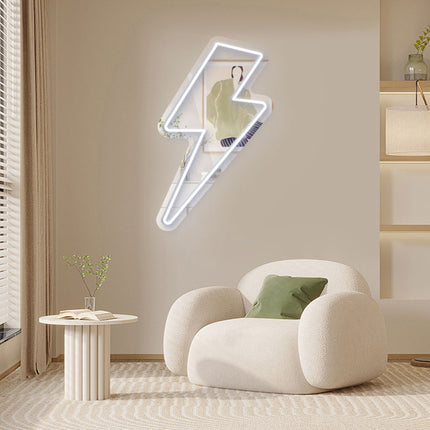 White Mirror Lightning Flash Neon Sign