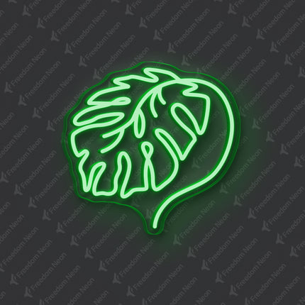 Green Monstera Leaf Neon Sign