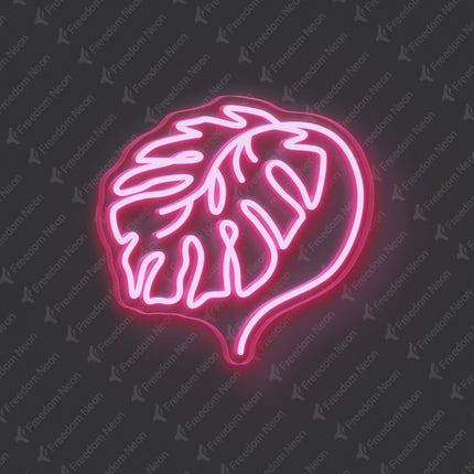 Light Pink Monstera Leaf Neon Sign