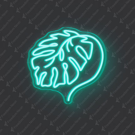 Mint Green Monstera Leaf Neon Sign