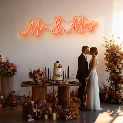Gold Yellow Mr & Mrs Neon Sign