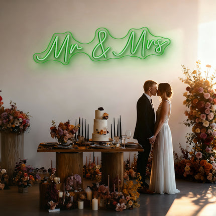 Green Mr & Mrs Neon Sign