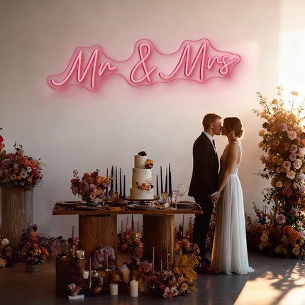 Light Pink Mr & Mrs Neon Sign