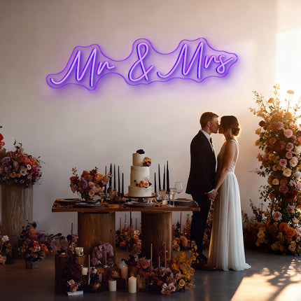 Purple Mr & Mrs Neon Sign
