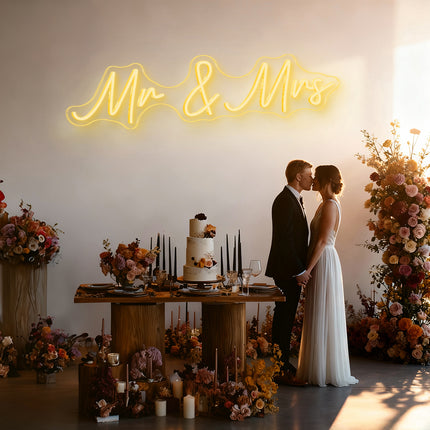 Warm White Mr & Mrs Neon Sign