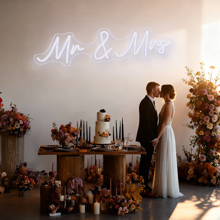 White Mr & Mrs Neon Sign