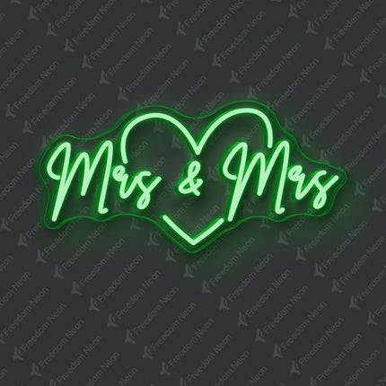 Green Mrs & Mrs Neon Sign