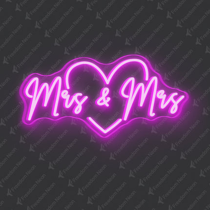 Pink Mrs & Mrs Neon Sign