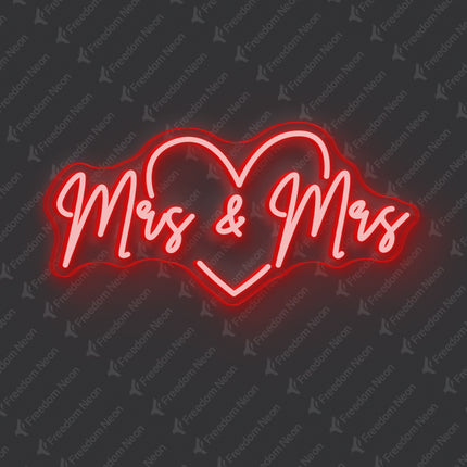 Red Mrs & Mrs Neon Sign