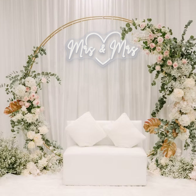 White Mrs & Mrs Neon Sign