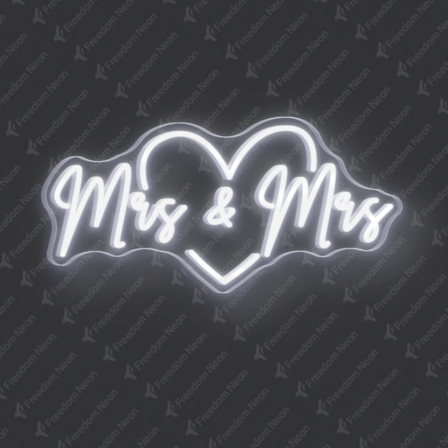 White Mrs & Mrs Neon Sign