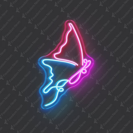 Light Pink & Ice Blue Butterfly Neon Sign