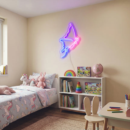 Purple & Blue Butterfly Neon Sign