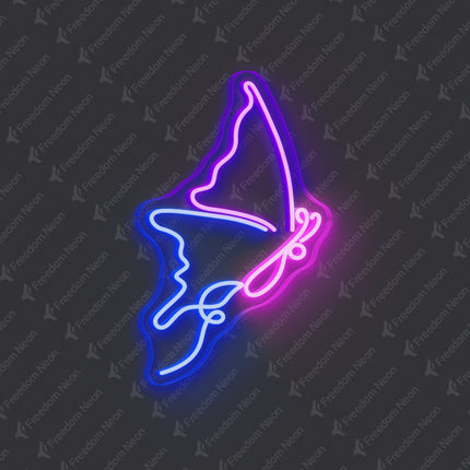 Purple & Blue Butterfly Neon Sign