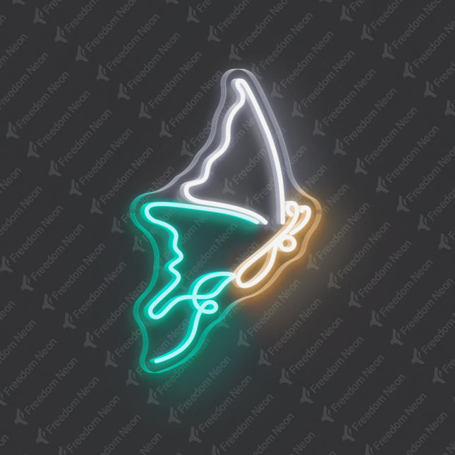 White & Mint Green Butterfly Neon Sign