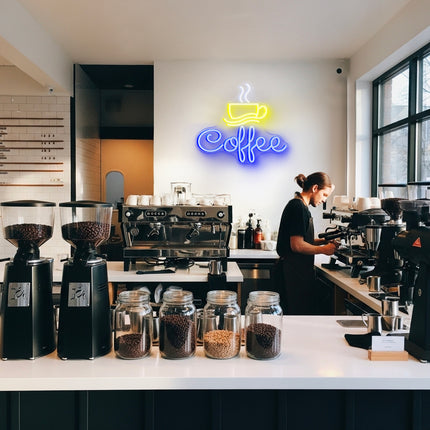 Blue Coffee LED Neon Sign 