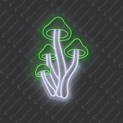 Green & White  Mushroom Neon Sign