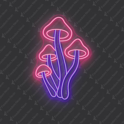Light Pink & Purple Mushroom Neon Sign
