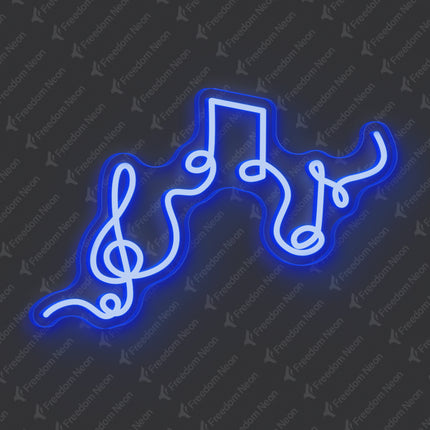 Blue Musical Flow Neon Sign