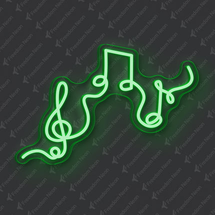Green Musical Flow Neon Sign