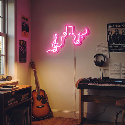 Light Pink Musical Flow Neon Sign