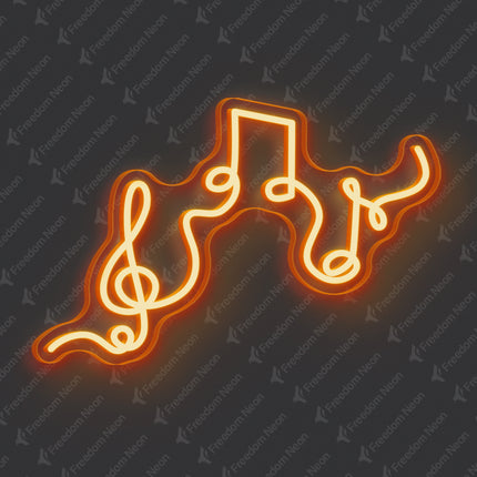 Orange Musical Flow Neon Sign